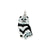 Enameled Black & White Cat Charm in Sterling Silver