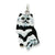 Sterling Silver Enameled Black & White Cat Charm hide-image