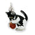 Silver Enamel Cat Playing with Red Ball Charm hide-image