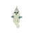 Enameled Cat Hanging Charm in Sterling Silver