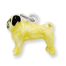 Sterling Silver Enameled Fawn Pug Charm hide-image