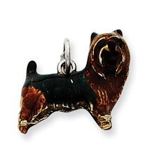 Sterling Silver Enameled Brown & Black Cairn Terrier Charm hide-image