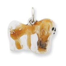 Sterling Silver Enameled Lhasa Apso Charm hide-image