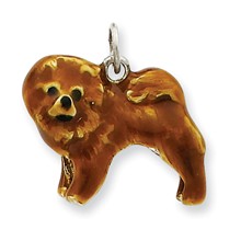 Sterling Silver Enameled Chow Dog Charm hide-image