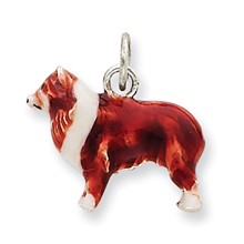 Sterling Silver Enameled Small Collie Charm hide-image