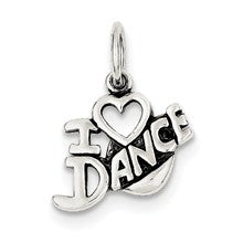 Sterling Silver Antiqued I Love Dance Charm hide-image