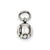 3-D Antiqued Tennis Ball Charm in Sterling Silver