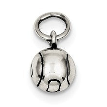 Sterling Silver 3-D Antiqued Tennis Ball Charm hide-image