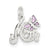 Sterling Silver Polished Mom Butterfly Enameled Charm hide-image