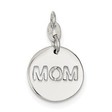 Sterling Silver Polished Circle Mom Charm hide-image
