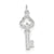 Polished Miniature Key Charm in Sterling Silver