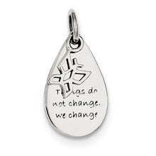 Sterling Silver Things Do Not Change Rain Drop/Butterfly Charm hide-image