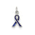 Blue Enameled Awareness Charm in Sterling Silver