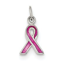 Sterling Silver Pink Enameled Awareness Charm hide-image