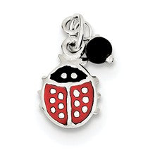 Sterling Silver Red Enameled Ladybug w/Bead Charm hide-image