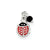 Red Enameled Ladybug w/Bead Charm in Sterling Silver