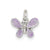 Purple Enamel Polished Butterfly Charm in Sterling Silver