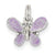 Sterling Silver Purple Enamel Polished Butterfly Charm hide-image