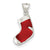 Enameled Christmas Stocking Charm in Sterling Silver