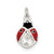 Sterling Silver CZ Black & Red Enameled Polished Lady Bug Charm hide-image