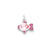 CZ Pink Enameled Polished Fish Charm in Sterling Silver