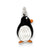 CZ Enameled Polished Penguin Charm in Sterling Silver