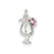 Pink Preciosa Accented Wine Glass Charm in Sterling Silver
