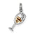 Sterling Silver CZ Champagne Glass Charm hide-image