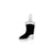 CZ Polished Enamel Boot Charm in Sterling Silver