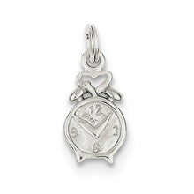 Sterling Silver Polished Clock Charm hide-image