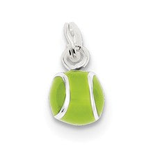 Sterling Silver Green Enameled Tennis Ball Charm hide-image