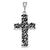 Nugget Antiqued Cross Charm in Sterling Silver