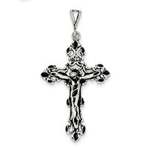Sterling Silver Antiqued Crucifix Charm hide-image