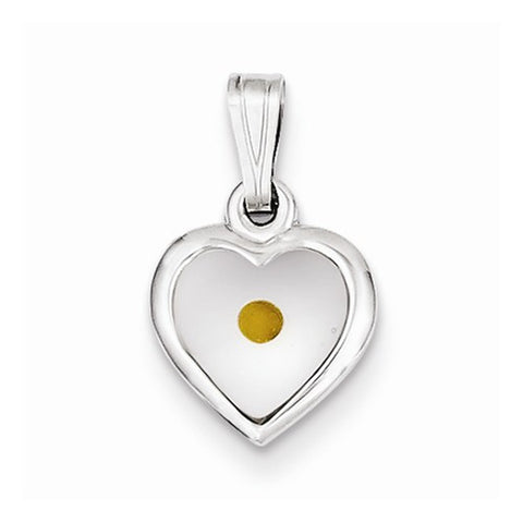 Sterling Silver Small Heart with Mustard Seed Pendant, Pendants for Necklace