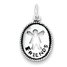 Sterling Silver Antiqued Friends Charm hide-image