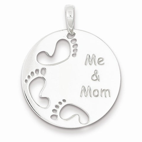 Sterling Silver Polished Me & Mom Pendant, Pendants for Necklace