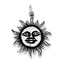 Sterling Silver Antiqued Sun Charm hide-image