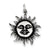 Antiqued Sun Charm in Sterling Silver