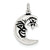 Sterling Silver Antiqued Moon Charm hide-image
