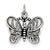 Antiqued Butterfly Charm in Sterling Silver