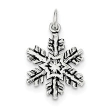 Sterling Silver Antiqued Snow Flake Charm hide-image