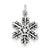 Antiqued Snow Flake Charm in Sterling Silver