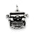 Antiqued Typewriter Charm in Sterling Silver