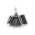 Antiqued Accordion Charm in Sterling Silver