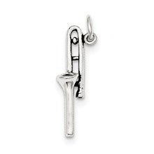 Sterling Silver Antiqued Trombone Charm hide-image