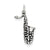 Antiqued Saxophone Charm in Sterling Silver