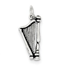 Sterling Silver Antiqued Harp Charm hide-image