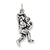Antiqued Body Building Charm in Sterling Silver