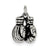 Antiqued Boxing Gloves Charm in Sterling Silver