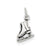 Antiqued Ice Skate Charm in Sterling Silver